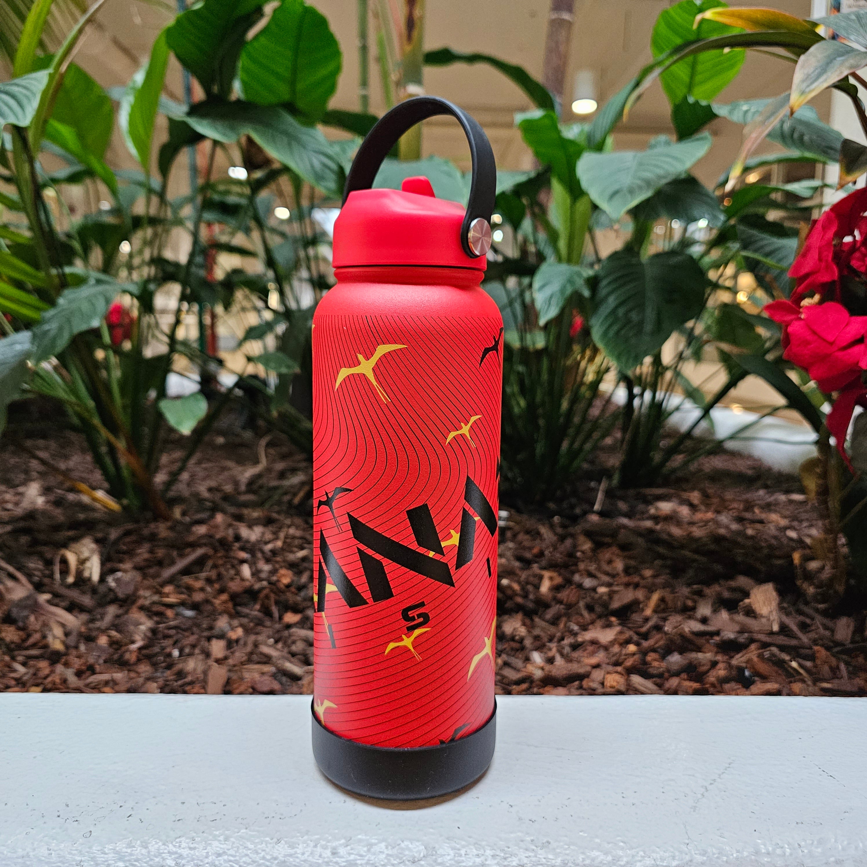 40oz Kanaka Rising Iwa Printed Flask Red