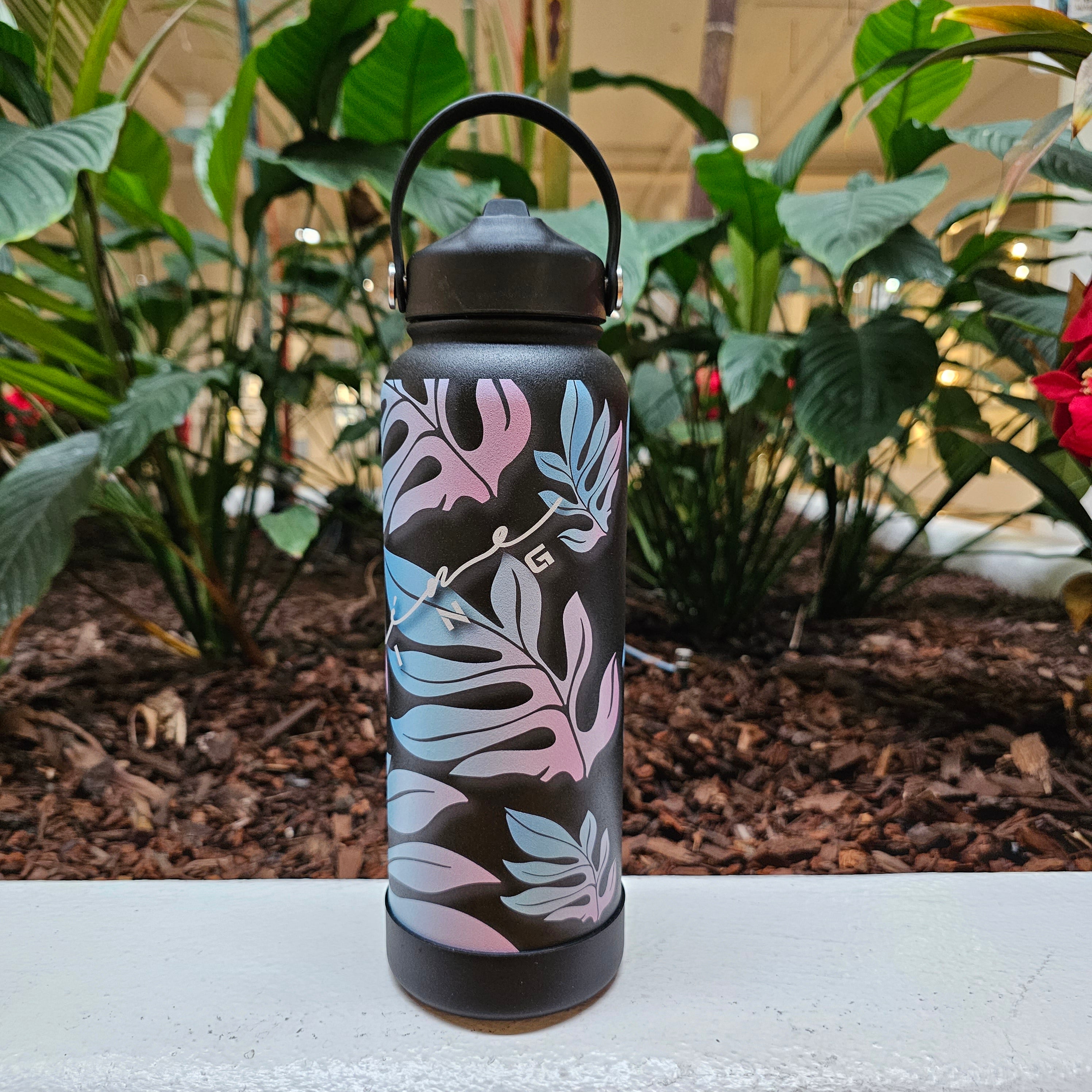 40oz Wahine Rising Laua'e Printed Flask