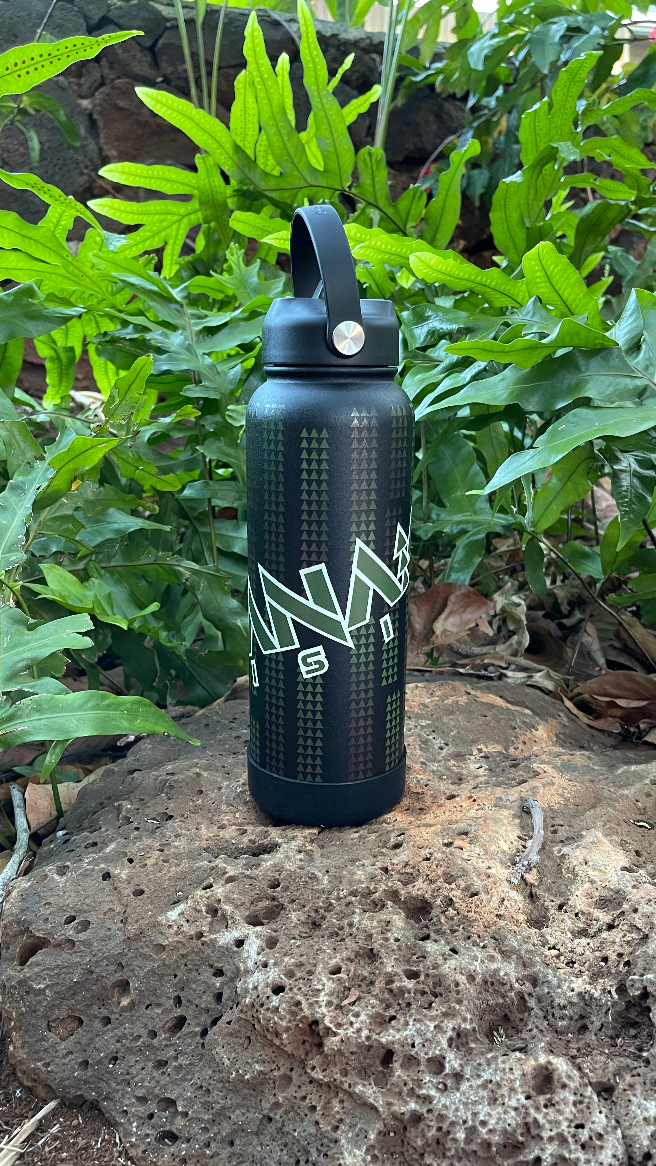 40oz Kanaka Rising Printed Flask Green